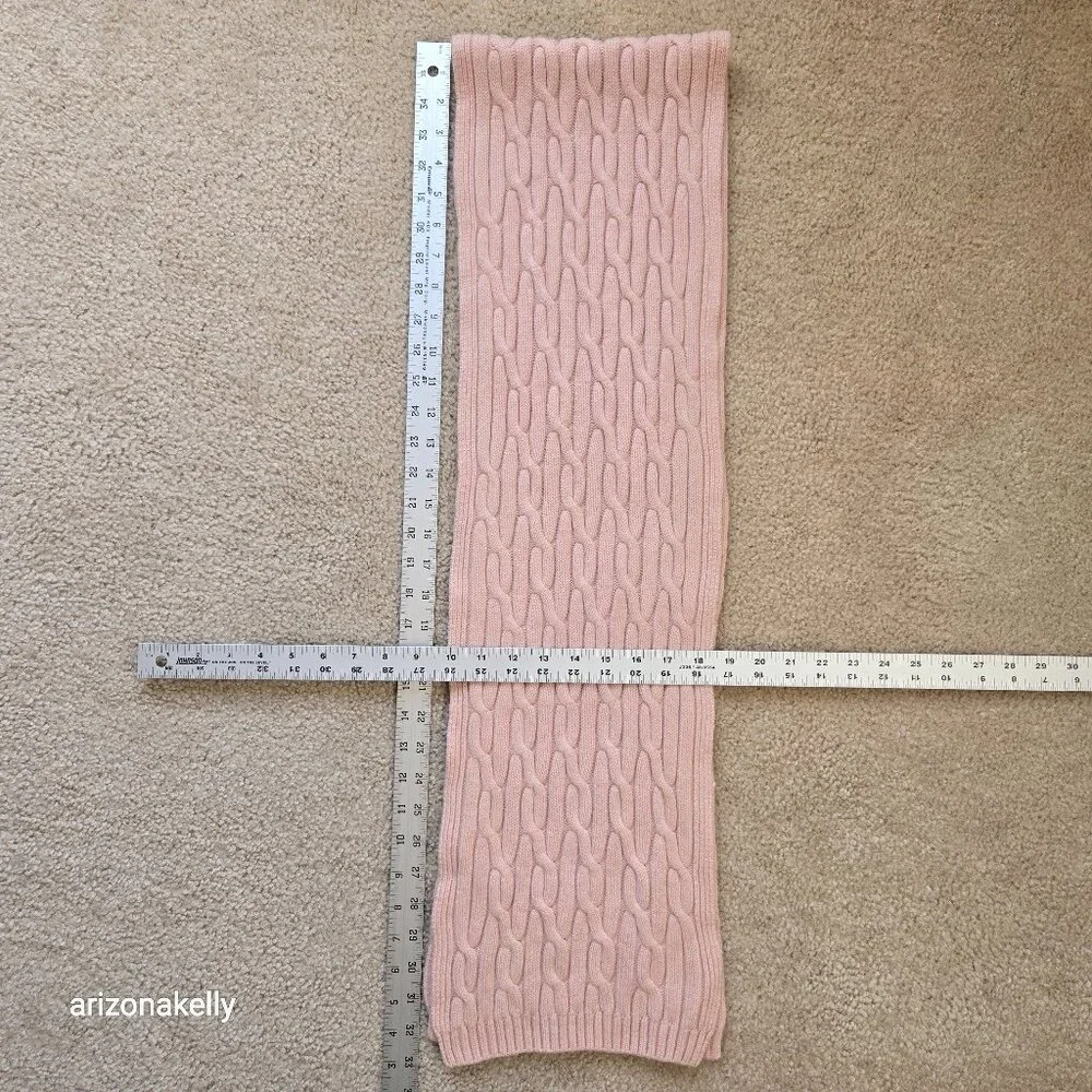 Pink Cable Knit Scarf Preppy